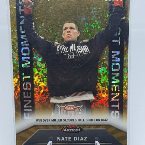 Nate Diaz Topps UFC 2013 Finest moments gold sparkle refractor /88