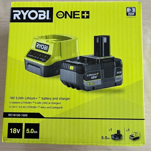 RYOBI batteri og lader