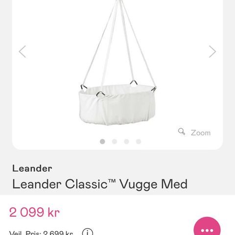 Leandervugge med babynest