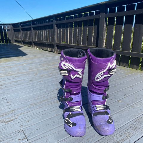 alpinestars tech 7 purple motocross sko