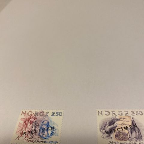 Norge 1984 Postfrisk**  NK 959-960  Overtrykk SPECIMEN  Pål 6,-