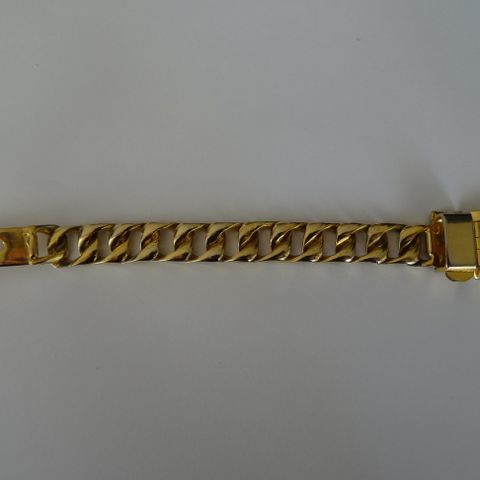 Vintage gullfarget panser armbånd i metall