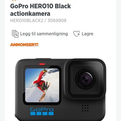 Ønsker å kjøpe Gopro hero 10 Black el. lignende.