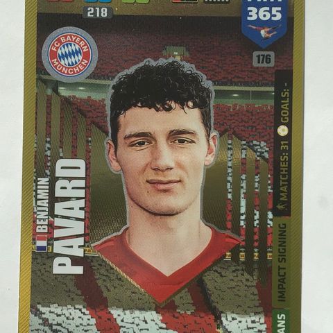 Panini Adrenalyn XL FIFA 365  Nr.176 Benjamin Pavard-Bayern München