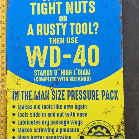 WD-40 metall skilt 30x20cm