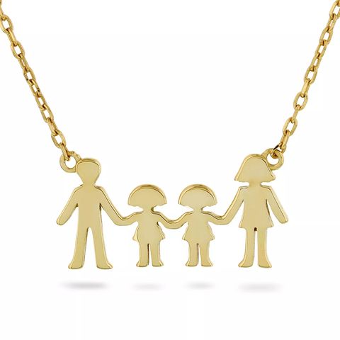 Pan Jewelry, Familiesmykke med mor, far og to døtre i forgylt 925 sølv