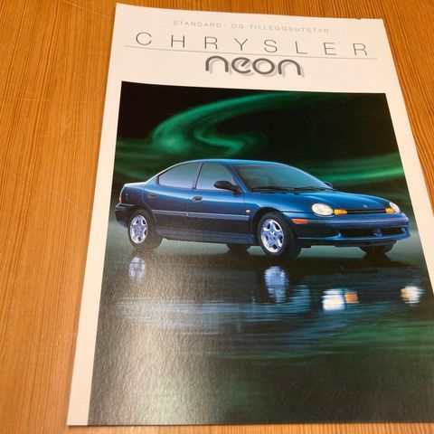 BILBROSJYRE - CHRYSLER NEON - STANDARD og TILLEGGSUTSTYR - 1996