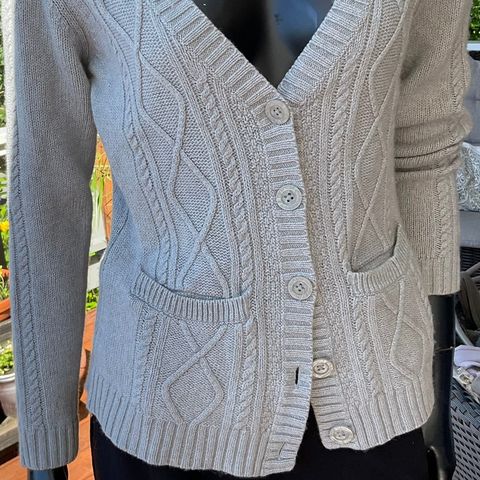 Sand ull/bomull cardigan