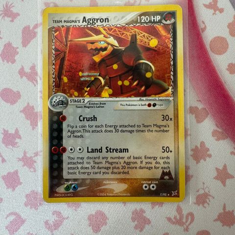 Team Magma’s Aggron #7 Holo Pokemon Team Magma & Team Aqua