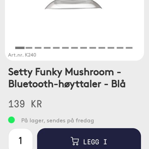 Selger Setty Funky Mushroom - Bluetooth-høyttaler - Blå