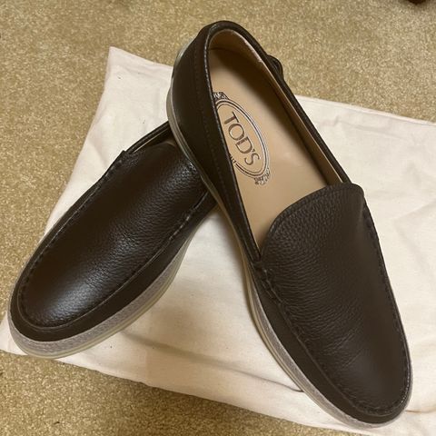 Tod's Leather Raffia Loafers Size 8 - helt nye sko!