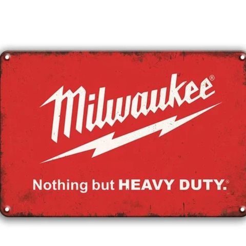 Milwaukee  metall skilt 14x20cm