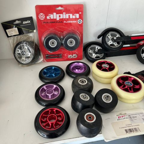 Diverse rulleskihjul, Alpina, Swix, elpex.