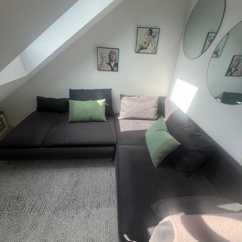 Söderhamn sofa ( 3seter+ sjeselong) i Samsta grå