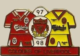 Pins - Liverpool fotballdrakt Colours 1997-98 - Sponsor - Carlsberg Bryggeri