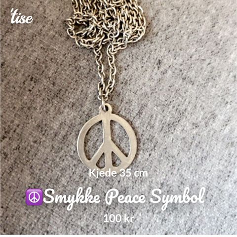 Smykke, 35 cm, peace symbol