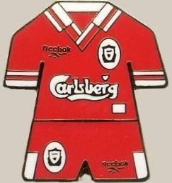 Pins - Liverpool fotballdrakt hjemme 1996-98 - Sponsor - Carlsberg Bryggeri