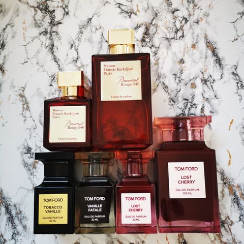 Tom Ford samling og Baccarat Rouge 540 Extrait dekanter 5 ml