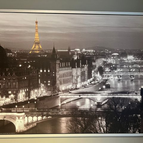 Stort Paris-bilde med ramme