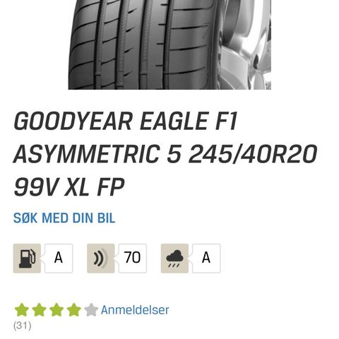 GoodYear Eagle F1 Asymetric 5 245 40 20