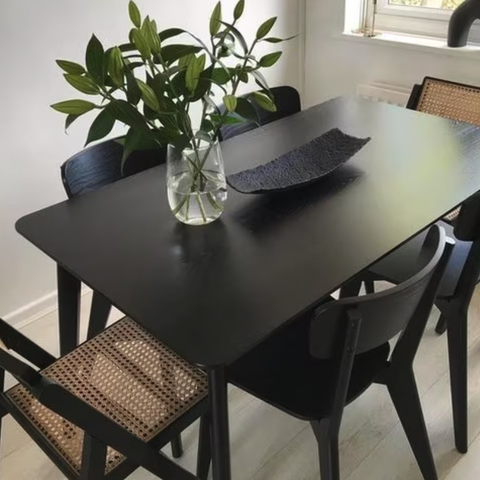 Pent brukt LISABO bord, stoler og stolputer