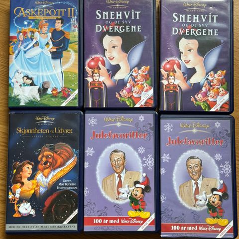 6stk Disney VHS filmer