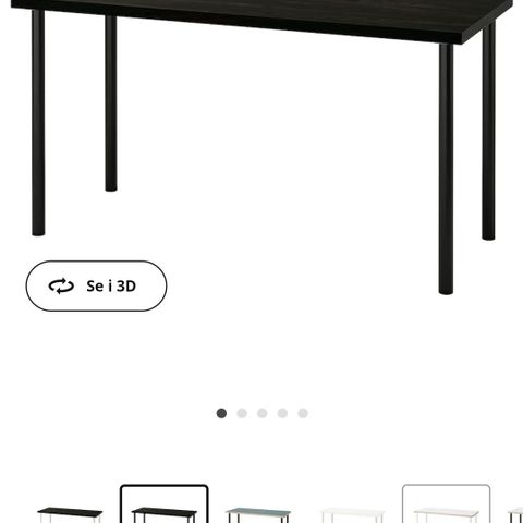 Sort skrivebord fra IKEA