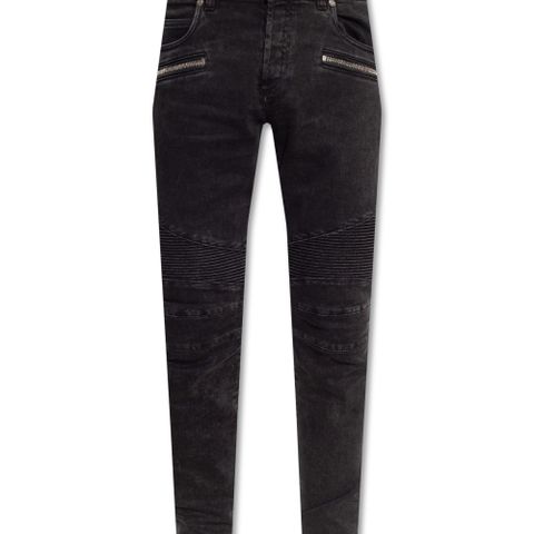 Balmain ribbed slim-cut bleached jeans (Tags, kvittering og pose)