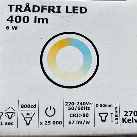 IKEA trådfri led-pære GU10