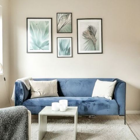 Ana 3-seter sofa- mørkeblå velour