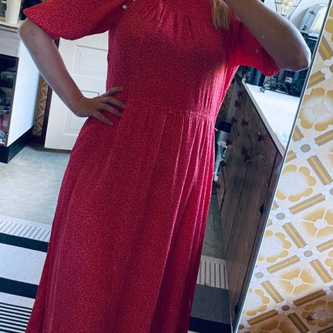 Rød vintage kjole M