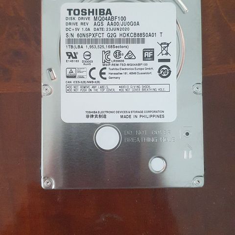 TOSHIBA SATA HDD 1TB 5400 RPM