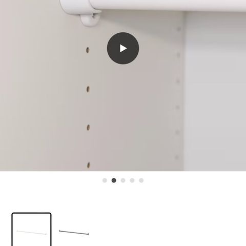 2 stk IKEA KOMPLEMENT Garderobestang 100cm