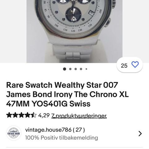 Rare swatch wealthy  star 007 James Bond