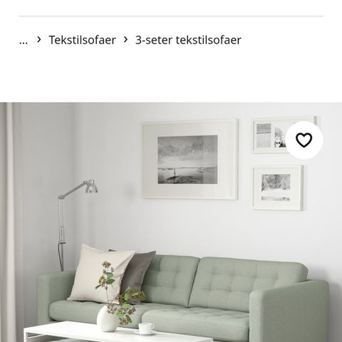 Landskrona 3 seter sofa i grønn