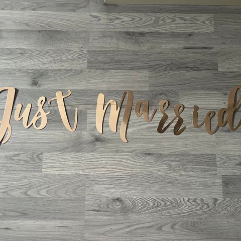Just Married banner selges