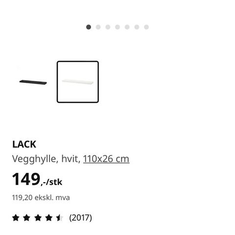 Lack hylle Ikea 110 x 26 cm