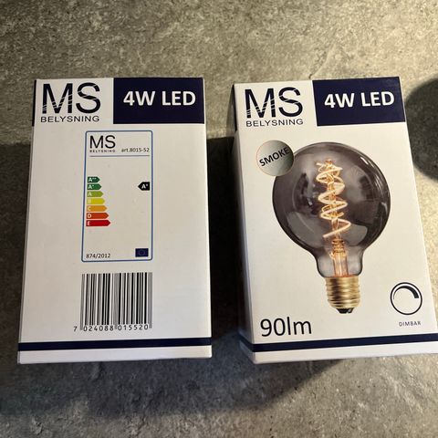 2 stk lyspærer MS 4w led