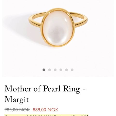 Linjer ring Margit Mother of pearl, nydelig ring