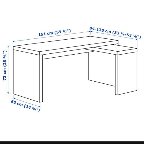 Skrivebord malm fra Ikea