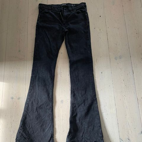 Replay Stella sort/grå jeans med sleng - str 30/34