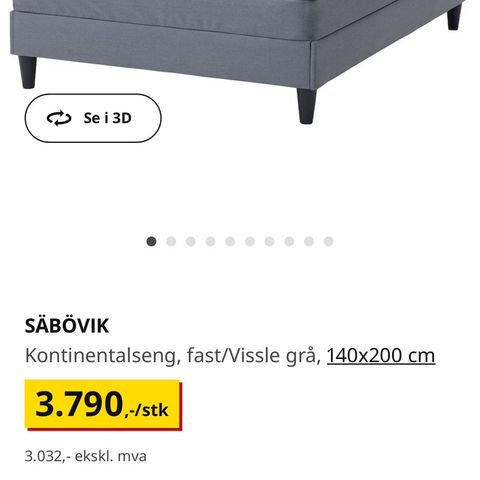 Säbövik kontinentalseng fra ikea 1 år gammel