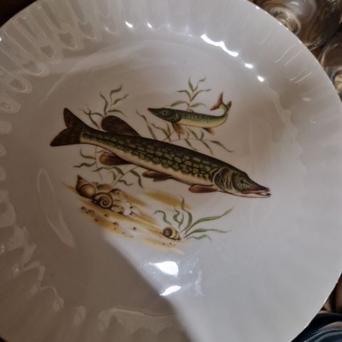 Fiske tallerkner fra wunsiedel bavaria porcelain