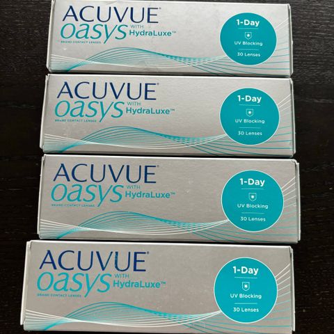 +1 Acuvue Oasys 1-day kontaktlinser, 4 pakker á 30 kontaktlinser