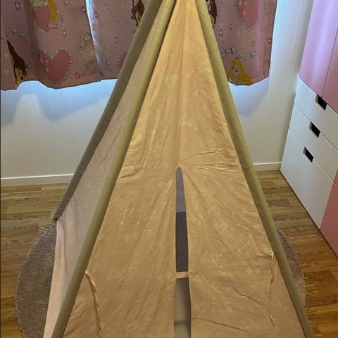 Telt til barn Tipi telt lyse rosa og hvit