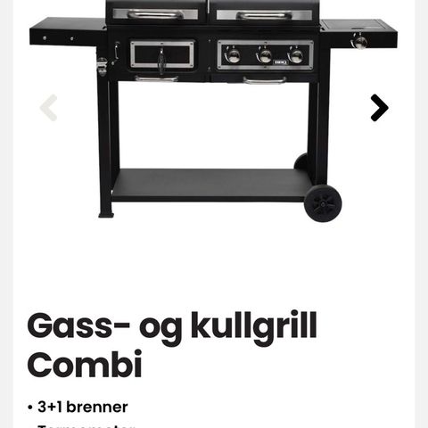 Gass og kullgrill combi