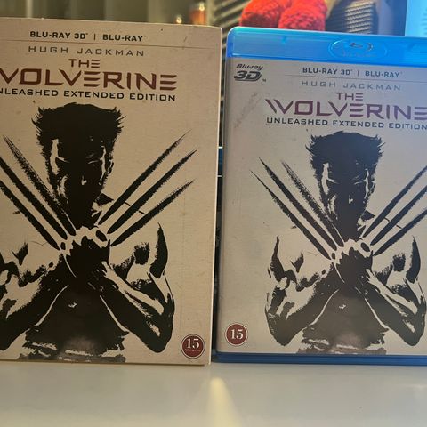 The Wolverine. 3 blu-ray's. Limited med slipcover. 3d + 2x vanlig blu-ray
