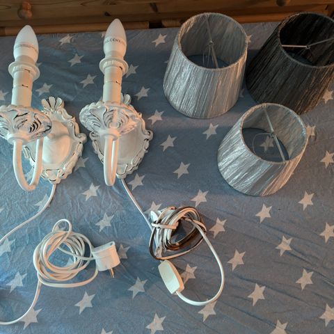 Shabby Chic vegglamper selges