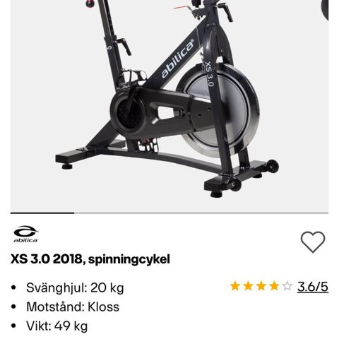 Abilica XS 3.0 2018, spinningcykel
