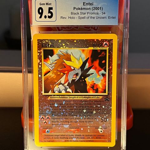 CGC 9.5 gradert Entei Black Star Promo Pokémonkort (2001) - Rev. Holo